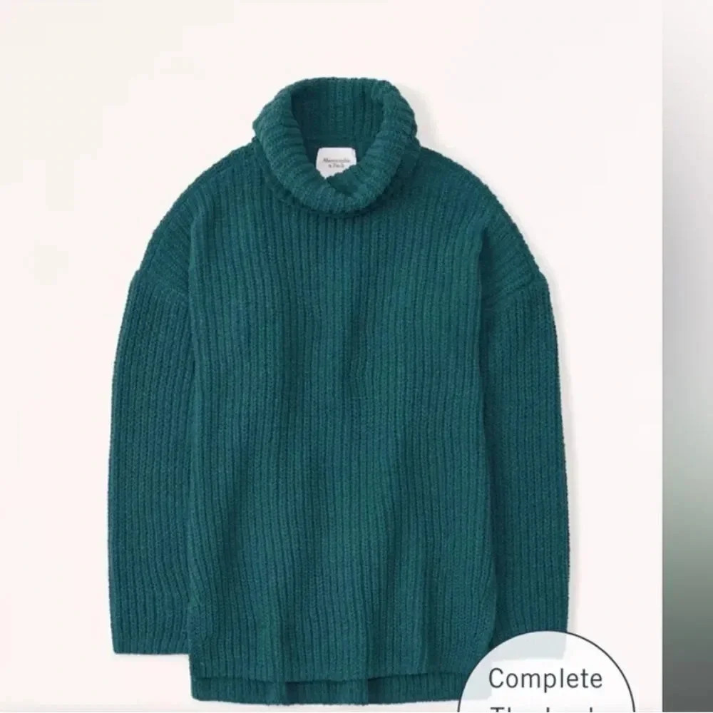 Abercrombie & Fitch Oversized Chunky Knit Turtleneck Sweater Size S NWT Fall 90s